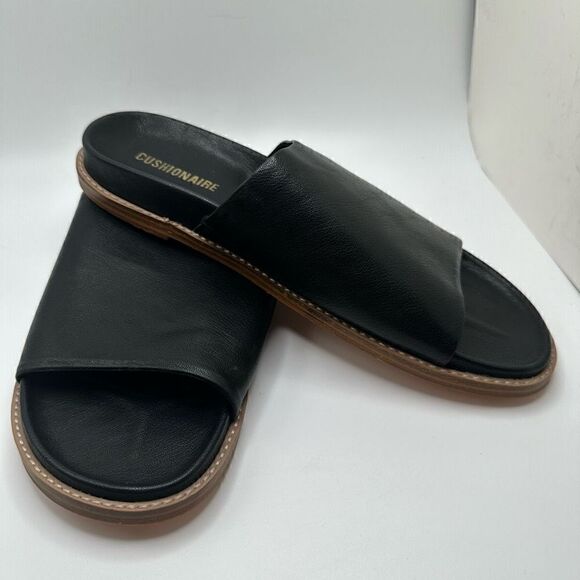 CUSHIONAIRE Women's one band footbed sandal with +Comfort 9 BLACK - Picture 6 of 7